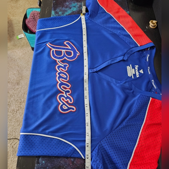 Fanatics Women's Atlanta Braves Branded RoyalBlue/Red True Classic Raglan Jersey - Picture 6 of 8